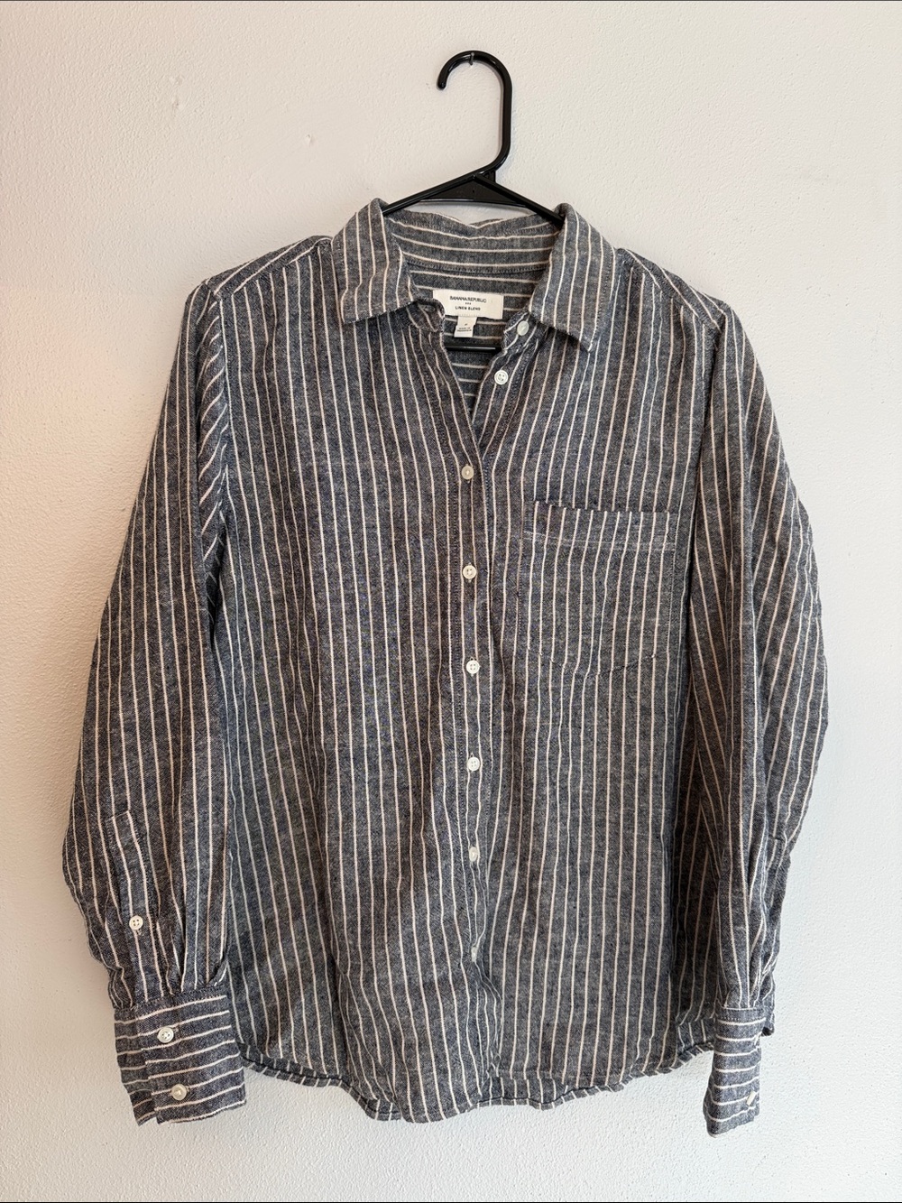 Banana Republic Women’s Linen Blend Striped Button Down Shirt Size S